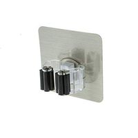 Household Free Punching Mop Clip Strong Adhesive Frame Bathroom Mop Hook (Color : Black)