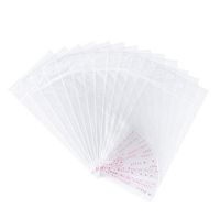 Pandahall 100pcs 5.51x2.76inch OPP Cellophane Rectangle Resealable Transparent Clear Plastic Poly Bags Self Adhesive Seal Closure Bakery Candy Soap Cookie Jelly Chocolate Package with Hole 14x7cm