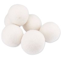 CHICTRY 6 Pack Wool Dryer Balls Reusable Fabric Softener Anti-Static Drying Balls for Laundry Reduces Drying Time White One Size
