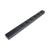 e-dustry EPS-HT02006NV 6 20A Outlet Hardwired Power Strip44; Black - 20 in.