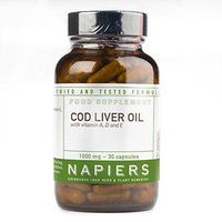 Napiers Cod Liver Oil, 1000mg Supplement with Vitamins A, D & E - 30 Capsules