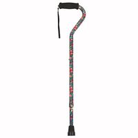 PCP Offset Handle Foam Grip Adjustable Cane, Summer Garden Pattern