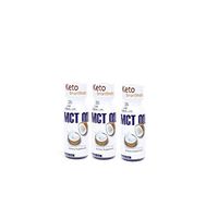 MCT Oil Keto Fuel Shots Natural Coconut Ketone Energy C8 Caprylic Acid C10 Medium Triglycerides for Ketosis Butter Coffee Shakes Vegan Salad Dressings Smart Snacks Smart Brain Oils (3-Pack)