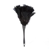 Soft Turkey Feather Duster Brush With Black Handle Home Furniture Car Cleaning Tools (Color : Black)