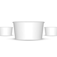 24 oz White Paper Ice Cream Cups - 600 / Case