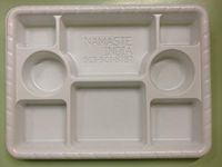 Eight Compartment Disposable Plastic Plate or Thali - 50 Plates