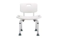 Shower Stool Ergonomic with Height Adjustable Aluminium Bath Stool Shower Seat Chair Non-slip with Back Supports and Shower Head Holder , B