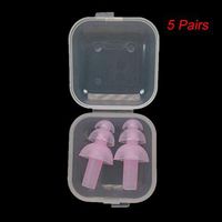 5 Pairs Earplugs for Sleeping Noise Reducing Ear Plugs Silicone Ear Plugs Noise Cancelling Plugs for Swimming Waterproof Pink