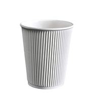 Bioheroes Ripple Cup Printed Logo | Biodegradable Plastic Pla Disposable Cup | Eco-friendly, Pba-free Perfect for Cafes, Coffee, Tea, Beverage Shop, Pack of 25