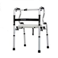 Aluminum Alloy Walker Health Care Fold Medical Walking Mobility Aid Can Walk/Bath/Rest for Elderly, Seniors, Handicap, Disabled