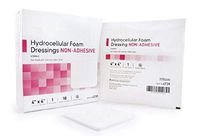AMZ Hydrocellular Foam Dressing 4" x 4" Pack of 100 White Non-Adhesive Without Border. Hypoallrgenic Single use Square Wound Bandage Sterile Latex-Free
