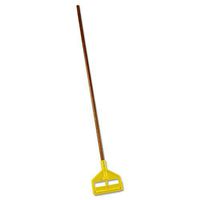 Invader Wood Side-Gate Wet-Mop Handle, 54"", Natural/Yellow, New