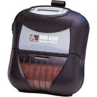 Zebra RW 420 Direct Thermal Printer - Monochrome - Mobile - Receipt Print. RW420 DT 203DPI 8/16MB WIRELESS 4IN STANDARD MEDIA HANDLING RP-MB. 2.99 in/s Mono - 203dpi - Wi-Fi - USB - Battery Include - LCD