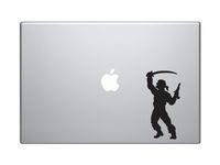 Swashbuckler Pirate Crew- Cutlass Flintlock Pistol - 5" Black Vinyl Decal Sticker Car Macbook Laptop