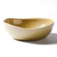 AXZHYX Bowl Household Japanese Creative Ceramic Large Vegetable and Fruit Salad Bowl Hand-Painted Bowl Tableware Hotel Tableware Home Noodles Boiled Fish Soup Bowl (Color : Beige)