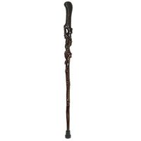 DENJI Ebony Old Man Leading a Walking Stick Cane Mahogany Walking Stick Cane Wood Cane Walking Stick, Black