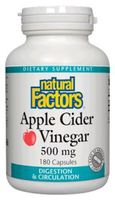 Apple Cider Vinegar, 500 mg, 180 Capsules, from Natural Factors (4-Pack)