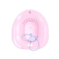 Sitz Bath with Flusher Over-Perineal Soaking Bath-Hip Bath Tub Kit-Nursing Basin for Hemorrhoidal Relief, Elderly, Patients,Pink