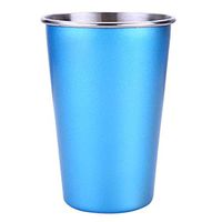yanQxIzbiu Reusable Straws, 500ml Stainless Steel Coffee Mug Beer Tea Milk Travel Hand Large Cup Straw Lid - Blue
