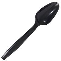 Daxwell Plastic Teaspoons, Medium Heavy Weight Polypropylene (PP), Wrapped, Black, 5.75", A10003701 (Case of 1,000)