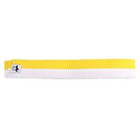 Milue Professional Taekwondo Belt Karate Judo Double Wrap Martial Arts Stripe Sports (White&Yellow)