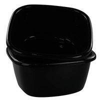 Qsbon 2-PACK Plastic Wash Basin/Dish Pan Tub, Black