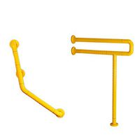 AQFS 2 Sets U-Shaped Handle Bathroom Toilet Handrail Guardrail Elderly Handle Single Leg Handle (Yellow)