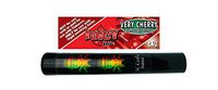 Herb Airtight Tube Pocket Protector with Juicy Jay's Very Cherry 1.25 Flavored Hemp Rolling Papers 1 Count DC Crafts Nation- Rasta Skull