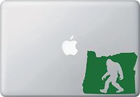 Yadda-Yadda Design Co. Sasquatch Bigfoot Yeti - Oregon - D1 - MacBook or Laptop Decal (5" w x 4" h) (Green)
