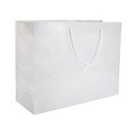13 x 5 x 10" White Gloss - 100 Pack |Heavy Duty Standard Original Style Paper Tote Bag Set | Perfect for Gifts, Party, Baby Shower, Kid’s Birthdays, Weddings, Lunch & More