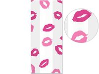 Small Pink Sexy Kisses Kissy Lips 7x2x3" Cello Cellophane Treat Food Snack Bags (75 ct)