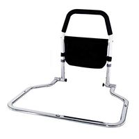 Bed Assist Bar Height Adjustable Rail Hand Guard Grab Bar for Elderly Adults Bedside Safety and Stability with Storage Pocket (Tool-Free Assembly)