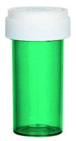 13 Dram, Empty BPA-Free Cylinder Vials with Reversible Child Resistant Caps (Pack of 24) (Green)