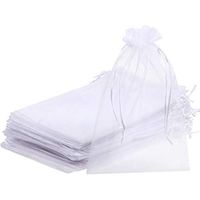 Mudder Organza Gift Bags Wedding Favour Bags Jewelry Pouches, Pack of 100 (7.9 x 11.8 Inch, White)