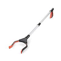 Dikley Grabber Reacher Mobility Aid 32" Foldable Heavy Duty Pick Up Tool Aluminum Extender Gripper Garbage Picker (Red)