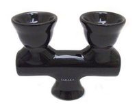 Two Head Ceramic Hookah Bowl, Blue