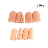 SUPVOX 8pcs Silicone Toe Sleeve Gel Toe Protector Cap Cover for Cracked Skin Corn Blisters Callus Pink