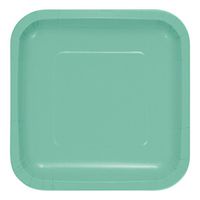 Creative Converting 318879 Fresh Mint Square Paper Lunch Plates, 7", Green