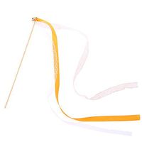 SUPVOX 20Pcs 20 Pack Ribbon Wands Wedding Streamers with Bells, Silk Fairy Stick Wand Party Favors for Party Activities Baby Shower Holiday Celebration (Orange)
