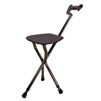 Cane Seat Old People Folding Adjustable Height Walking Chair Stool Capacity Combo Three-Legged Stick Safety Load-Bearing 400 lbs Function Aids Massage Travel Aid Aluminum Alloy Walker