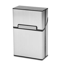 Aluminium Cigarette Case,King Size Exquisite Aluminium Alloy Plastic Long Slim Women Cigarette Case Accommodate 20 Slim Cigarette Anti-collision Splash(Sliver)