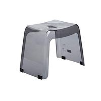 LifeX Household Solid Color Shower Stool Thickening Plastic Adult Children's Bath Stool Bathroom Anti-Skid Sitting Seat Square Chair Shape Bathing Seating (Color : Gray)