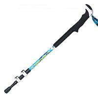 Crutches Outdoor Trekking Poles Telescopic Ultra-Light Hiking Supplies Anti-Slip Climbing Equipment Stick Black Blue Green (Color : Blue, Size : 65cm)