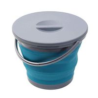 Ahyuan Collapsible Water Bucket with Locking Lid Multifunction Foldable Round Tub Water Pot Portable Water Pail Space Saving Water Container for RV, Camping, Marine, Outdoor Activities and Home (Blue)
