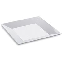 Yanco RM-114 Rome Square Plate, 14" Length, 14" Width, Melamine, White Color, Pack of 12
