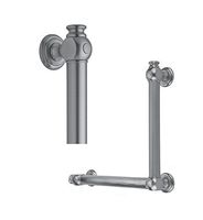 Jaclo G60-32H-24W-LH-MBK 90 Degree Reeded with End Caps Grab Bar with Left-Hand Configuration, Polished Nickel