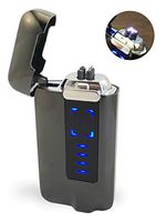 USB Electric Pocket Lighter | Windproof Flameless ARC Rechargeable. Choice of Five Different Color Lighters. (Black)