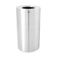 Rubbermaid Commercial Atrium Flip-Top Trash Can, Round, Silver, 21 Gallon, FGAOT35SAPL
