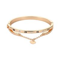 Love Roman Bracelet Digital Tassel Heart Bracelet Bangle Chain Wristband Jewelry Gold