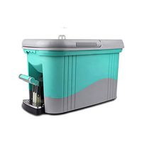 LIUFS-Mop Head Foot Type Home Automatic Pedal Water Mop Bucket Rotation Four Drive Rotation Drag Handle Pressure Mop Bucket Blue (Color : Blue)